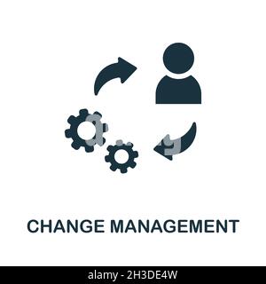 Change Management icon. Monochrome sign from production management collection. Creative Change Management icon illustration for web design Stock Vector