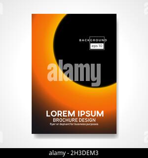 Astronomical phenomenon, full total solar eclipse. Scientific background and vector illustration. Abstract design template for brochures, flyers, maga Stock Vector