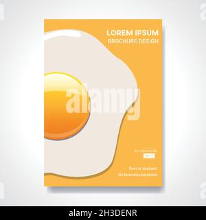 Fried egg or omelet. Quick home made meal. Vector background and illustration. Abstract design template for brochures, flyers, magazine, business card Stock Vector