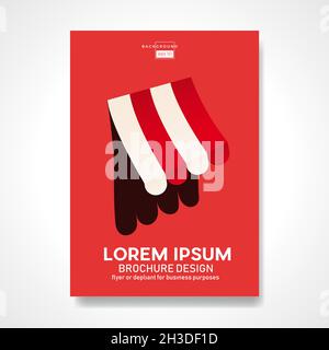 Abstract awning with shadow on red background. Retro abstract vector illustration. Abstract design template for brochures, flyers, magazine, business Stock Vector