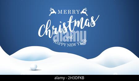 Beautiful christmas, snowy woodland landscape with snow, falling snow, snowflakes for winter and new year holidays. Stock Vector