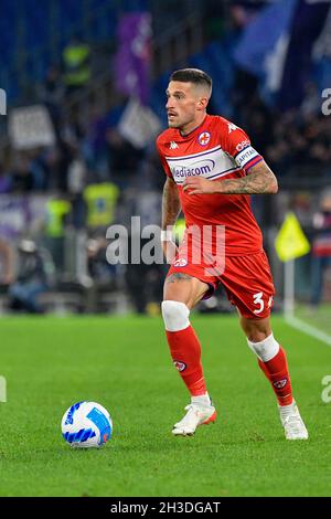 Cristiano Biraghi (ACF Fiorentina)  during the  Italian Football Championship League A 2021/2022 match between SS Lazio vs ACF Fiorentina at the Olimp Stock Photo