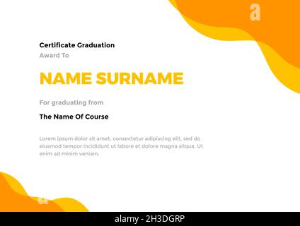 Modern certificate template with abstract shapes full color design, appreciation for business and education Stock Vector