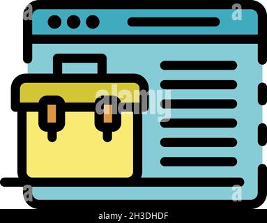 Application window portfolio icon. Outline application window portfolio vector icon color flat isolated Stock Vector
