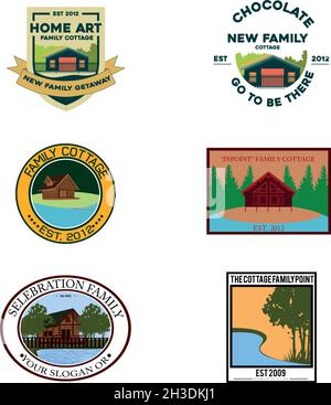 Set of collection home resort cottage villa vacation family logo design Stock Vector
