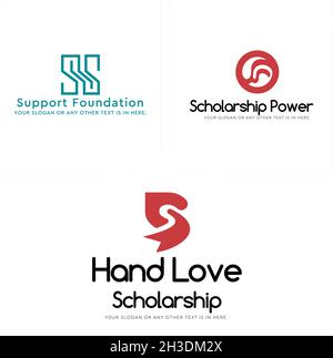 Modern foundation scholarship initial letter icon logo design Stock Vector