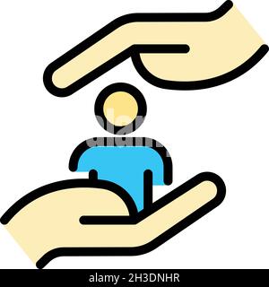Sociology care icon. Outline sociology care vector icon color flat isolated Stock Vector