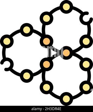Cells structure icon. Outline cells structure vector icon color flat isolated Stock Vector