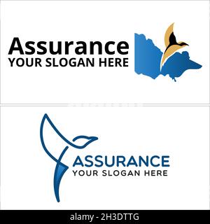 Modern Assurance Accounting financial bird symbol icon logo design Stock Vector