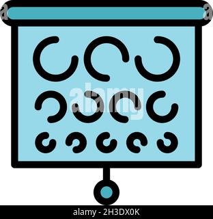 Sight control icon. Outline sight control vector icon color flat isolated Stock Vector
