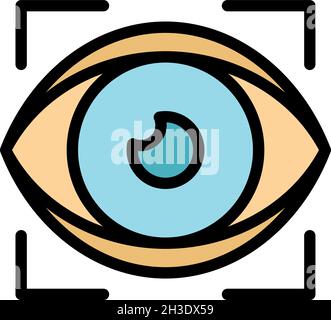 Eye examination icon. Outline eye examination vector icon color flat isolated Stock Vector