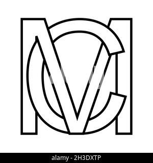 Logo sign mc cm icon sign interlaced letters m c Stock Vector