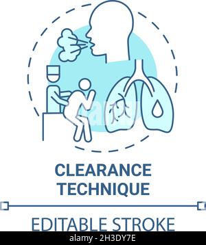 Clearance technique blue concept icon Stock Vector