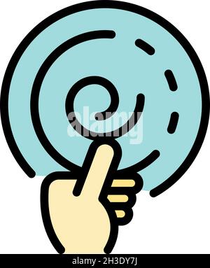 Pendulum in hand icon. Outline pendulum in hand vector icon color flat isolated Stock Vector