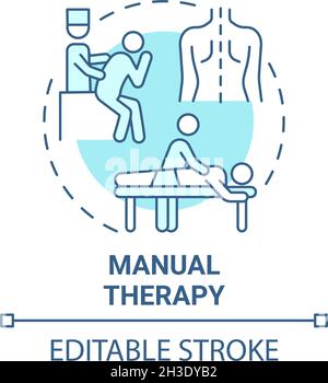 Manual therapy blue concept icon Stock Vector
