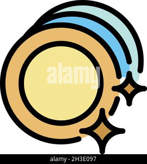 Sparkling dishes icon. Outline sparkling dishes vector icon color flat isolated Stock Vector