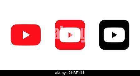 Youtube logo icon isolated on white background. Vinnitsia Ukraine, Fabruary  1, 2021 Stock Vector Image & Art - Alamy