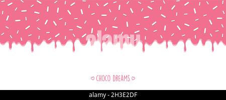 sweet tasty melting chocolate icing background choco dreams Stock Vector