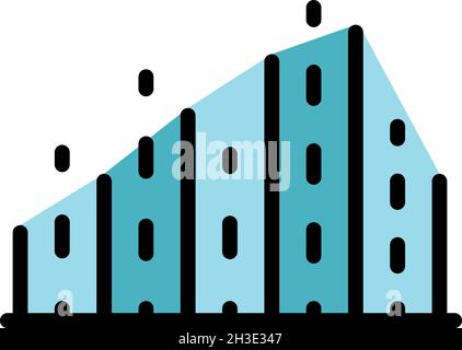 Dots and lines columns icon. Outline dots and lines columns vector icon color flat isolated Stock Vector
