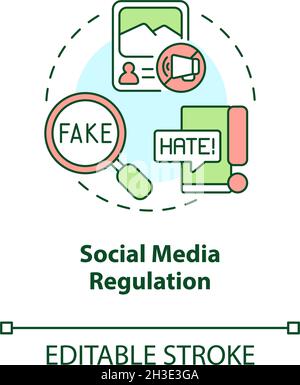Social media regulation concept icon Stock Vector