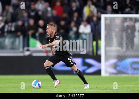 Arthur Henrique Ramos de Oliveira Melo of Juventus Fc  in action during the Serie A match between Juventus Fc and Us Sassuolo. Stock Photo