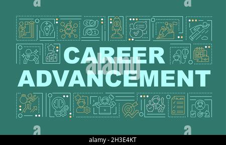 Career advancement green word concepts banner Stock Vector