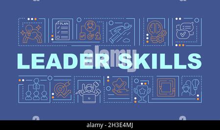 Leader skills blue word concepts banner Stock Vector