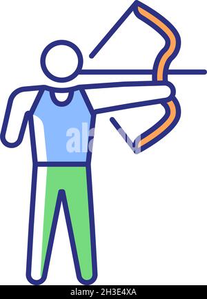Archery RGB color icon Stock Vector