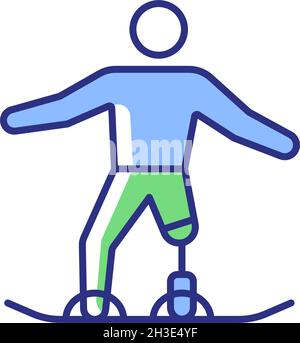 Snowboarding RGB color icon Stock Vector