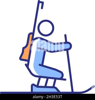 Biathlon RGB color icon Stock Vector