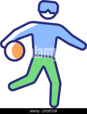 Goalball RGB color icon Stock Vector