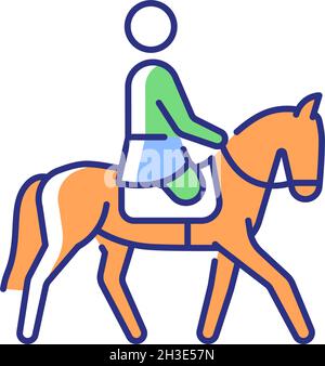 Equestrian RGB color icon Stock Vector