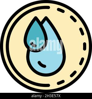 Small and big drop in a circle icon. Outline small and big drop in a circle vector icon color flat isolated Stock Vector