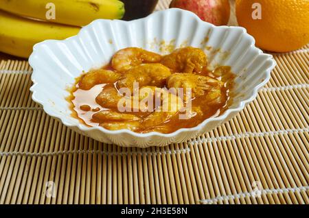 Acorda de camarao - traditional shellfish bread soup, Portuguese dish Stock Photo