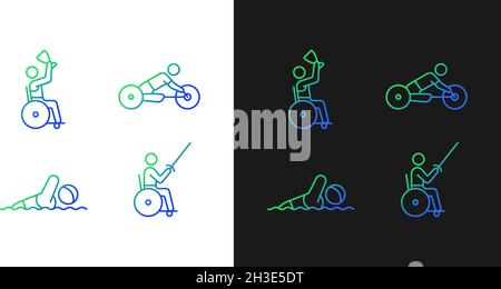 Adaptive contests gradient icons set for dark and light mode Stock Vector