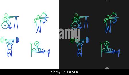Single adaptive contests gradient icons set for dark and light mode Stock Vector