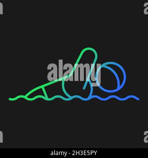 Swimming gradient vector icon for dark theme Stock Vector