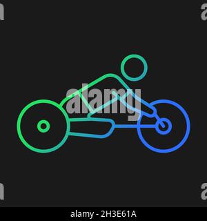 Road cycling gradient vector icon for dark theme Stock Vector
