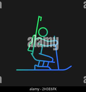 Biathlon gradient vector icon for dark theme Stock Vector
