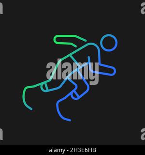 Athletics gradient vector icon for dark theme Stock Vector