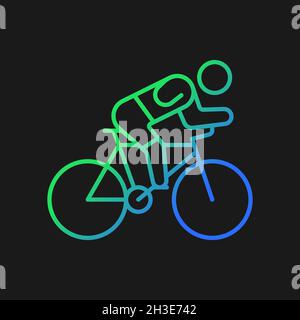 Track cycling gradient vector icon for dark theme Stock Vector