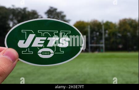 Jacksonville Jaguars Professional American Football Club, Silhouette Of NFL  Trophy, Logo Of The Club In Background. Stock Photo, Picture and Royalty  Free Image. Image 153546215.