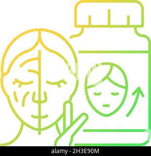 Rejuvenative supplements gradient linear vector icon Stock Vector