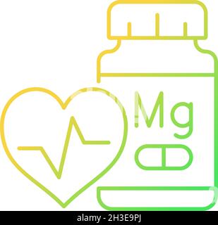 Magnesium supplements gradient linear vector icon Stock Vector