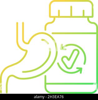 Digestive supplements gradient linear vector icon Stock Vector