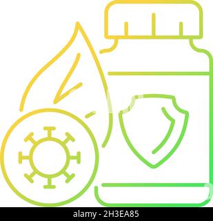 Antioxidant supplements gradient linear vector icon Stock Vector