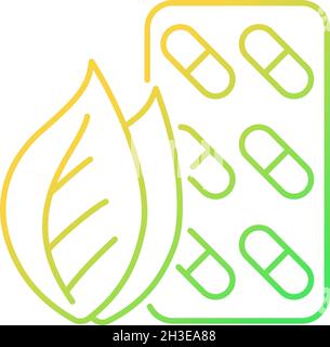 Herbal supplements gradient linear vector icon Stock Vector