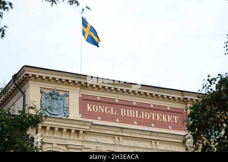 The National Library of Sweden at Humlegården in Stockholm, Sweden. The National Library of Sweden (Kungliga biblioteket, KB, meaning 'the Royal Library') is Sweden's national library. Stock Photo