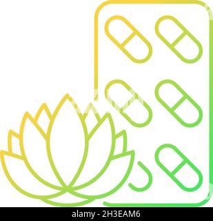 Tranquilizing supplements gradient linear vector icon Stock Vector