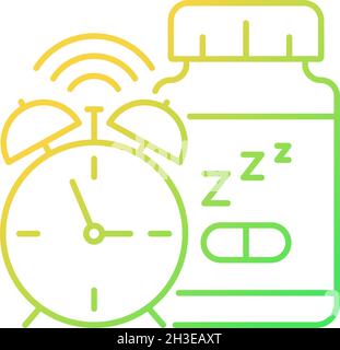 Supplements for insomnia gradient linear vector icon Stock Vector